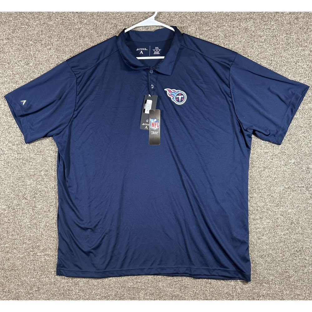 Tennessee Titans 3XL NFL Team Apparel Antigua Polo Navy Blue Golf  Embroidered